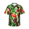 thumbnail image 1 of Vegetable Salad Hawaiian Shirts For Men, Summer Short-Sleeve Relaxed-Fit Button-Down Shirts X-Large, 1 of 9