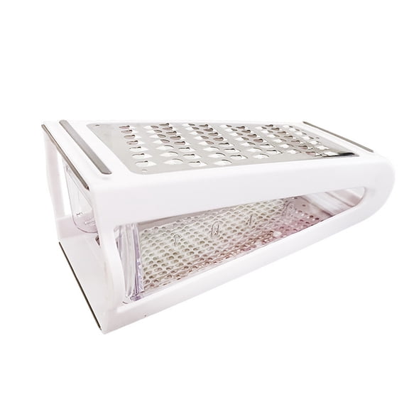 Vegetable Shredder 2-Sided Stainless Steel Cheese Grater with Catch Container Easy-Grip Handle for Potatoes Carrots Cheese Butter Kitchen Slicer for Home Cooks Meal Prep