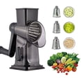 thumbnail image 1 of Vegetable Slicer and Cheese Grater with 3 Stainless Steel Blades, Hand Crank Rotary Cutter for Fast Shredding and Slicing Cheese, Potatoes, Carrots and Vegetables, 1 of 6
