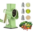 thumbnail image 1 of Vegetable Slicer and Cheese Grater with 3 Stainless Steel Blades, Hand Crank Rotary Cutter for Fast Shredding and Slicing Cheese, Potatoes, Carrots and Vegetables, 1 of 6