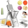 thumbnail image 1 of ONCE FOR ALL Vegetable Slicer with Container - Adjustable Mandoline Chopper, Slicer, Dicer, Grater for Kitchen, Stainless Steel with 0.1-8mm Thickness & Dishwasher Safe Food Prep Tool, 1 of 11