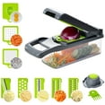 thumbnail image 1 of Vegetable Slicer Lychee 12 in 1 Food Chopper with Container Finger Protection for Veggie Fruit Salad Potato, 1 of 8