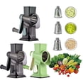 thumbnail image 1 of Vegetable Slicer Shredder with 3 Stainless Steel Blades, Hand Crank Rotary Cheese Grater and Mandoline Cutter for Chopping, Slicing and Grating Vegetables, Fruits and Potatoes, 1 of 9