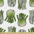 thumbnail image 1 of Ambesonne Vegetable Fabric by the Yard Upholstery, Striped Fresh Plant Food, 10 Yards, White and Lime Green, 1 of 5