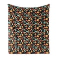 thumbnail image 1 of Vegetable Soft Flannel Fleece Blanket, Silhouette Vegetables on Dark Toned Background Healthy Food Pattern Vegan Theme, Cozy Plush for Indoor and Outdoor Use, 70" x 90", Multicolor, by Ambesonne, 1 of 5