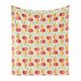 thumbnail image 1 of Vegetable Soft Flannel Fleece Throw Blanket, Onions and Tomatoes Pattern Doodle Style Illustration with Simplistic Design, Cozy Plush for Indoor and Outdoor Use, 60" x 80", Multicolor, by Ambesonne, 1 of 5