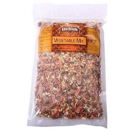 Vegetable Soup Mix by Its Delish, 12 oz    Dehydrated Mixed Vegetables, Freeze Dried Veggie Flakes Mix for Soup, Ramen Noodles, Rice, Beans Stew, Omelet - All Natural, Vegan & Kosher