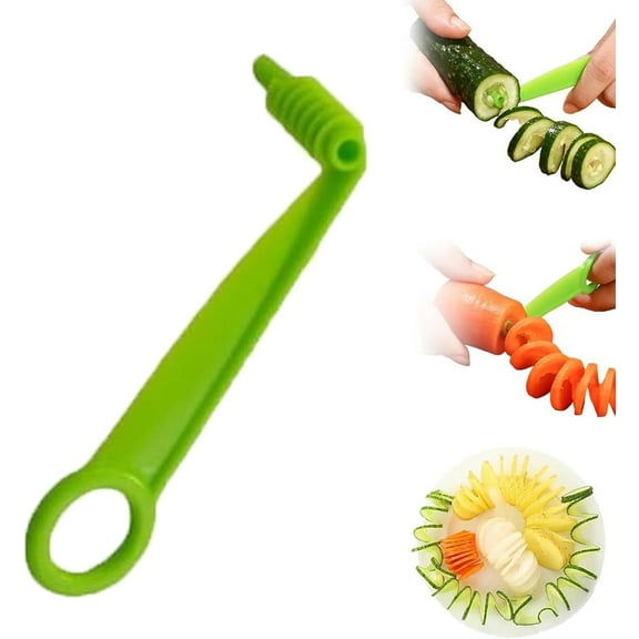Vegetable Spiral Cutter, Spiral Slicer Portable, Cucumber Carrot Potato Vegetable Spiral Knife, Manual Kitchen Gadgets Plastic Garnishing Tool (1pcsRandom Color)