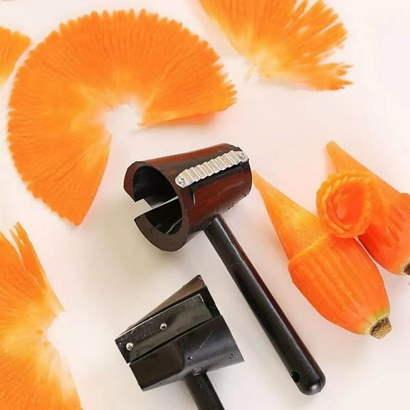 Vegetable Spiral Flower Cutter Funnel Planer With Stainless Steel Blade, Carrot Cucumber Zucchini Curler Garnish Tool for Kitchen Cooking