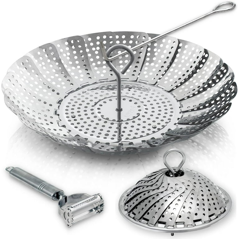 Vegetable Steamer Basket Fits Instant Pot Pressure Cooker 3 5 6 Qt 8 Quart 100 Stainless Steel Accessories Include Safety Tool Julienne