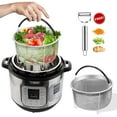 thumbnail image 1 of Vegetable Steamer Basket for Instant Pot Accessories 8qt or 6 Quart with Vegetable Peeler Stainless Steel Mesh Strainer with Handle for Vegetables Eggs Meats Kitchen Tools, 1 of 8