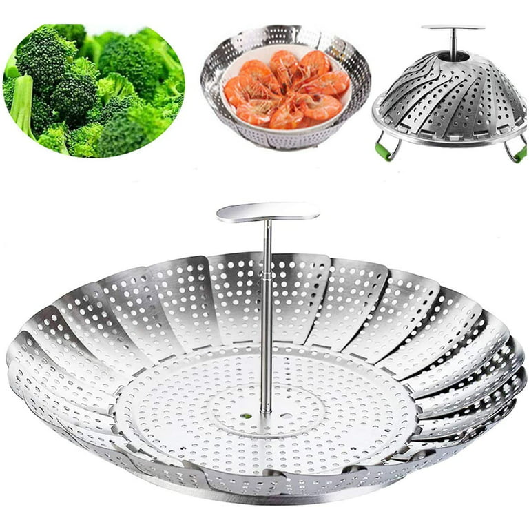 Steamer Pot Stainless Steel Food Steam Cooking Vegetable Steaming Basket Kitchen Cookware Seafood Fish Metal Stock Dim, Size: 34x27.5x17cm