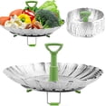 thumbnail image 1 of Vegetable Steamer Basket, Stainless Steel Folding Veggie Steamer Basket Insert for Fish Seafood Cooking, Expandable Steamers to Fit Various Size Pot (5.1" to 9" ), 1 of 6