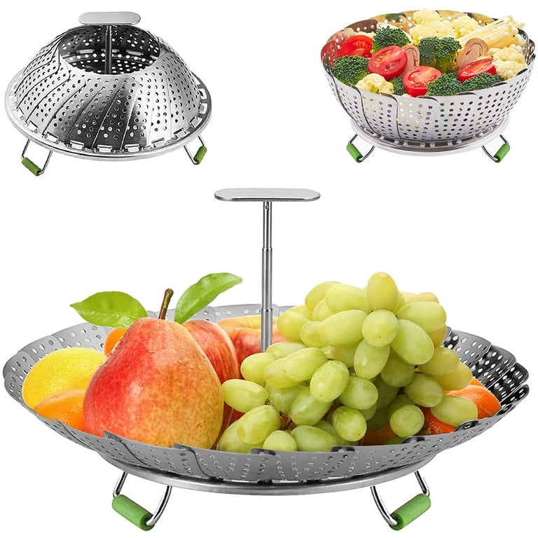 Steamer Basket, Stainless Steel Veggie Steamer Basket, Folding Expandable  Steamers to Fits Various Size Pot(5.5 to 9)