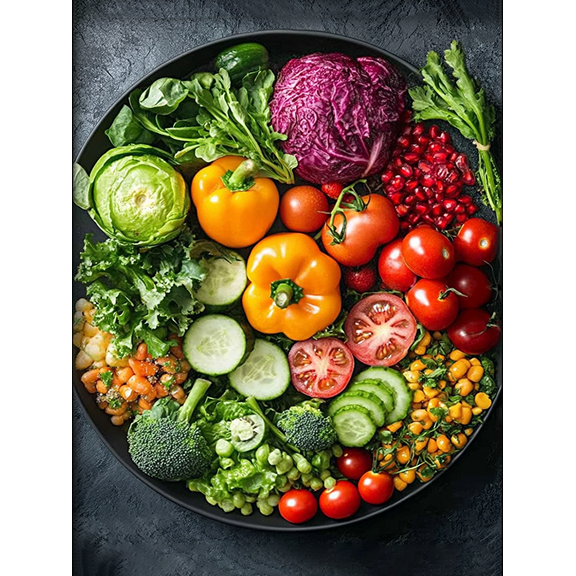 Vegetable Still Life Decor Art Painting/Canvas Print Suitable for Dining Room Kitchen Living Room Restaurant Cafe Bistro Bar Hotel and Farmhouse Decoration.