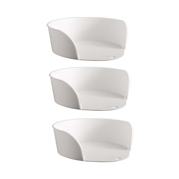 Vegetable Storage Basket for Kitchen Organization White Round Corner Basket for Fresh Produce Storage and Display in Pantry Or Countertop Akmoler