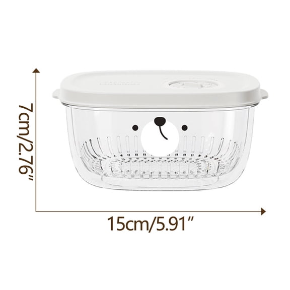 Vegetable Storage Box,Ginger Garlic Onion Keep Fresh Container with Drain Basket,Partitioned Salad Container,Fridge Double Layer Food Drainage Sealing Box ,Fresh Vegetable Fruit Storage Containers