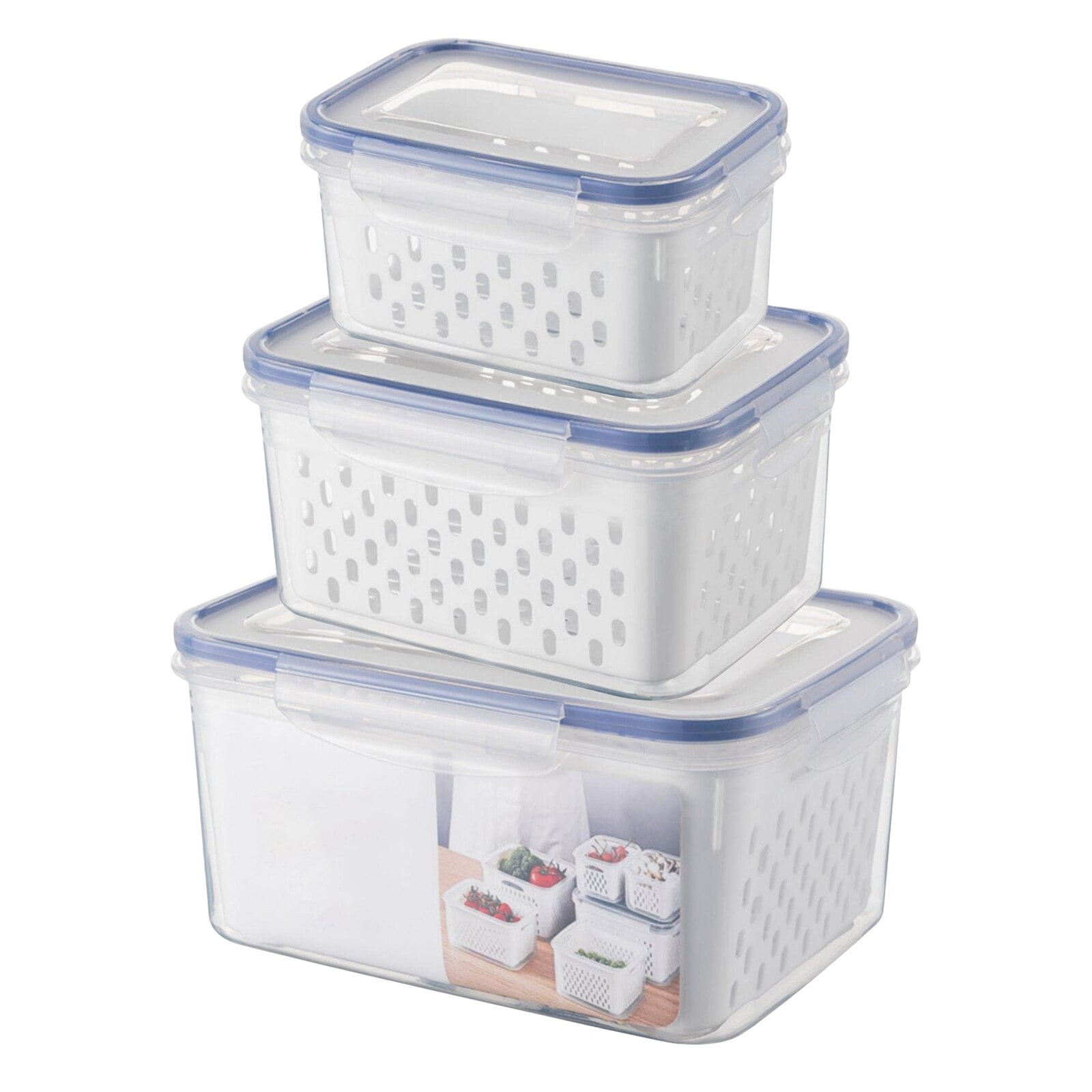 1pc Clear Double Compartment Food Container With Thickened Seal