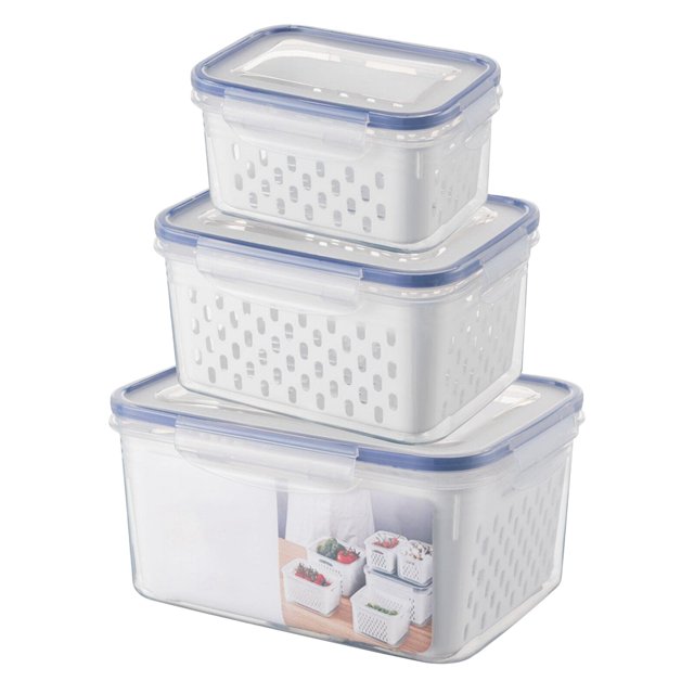 Vegetable Storage Containers for Fridge, Fruit Containers Refrigerator Organizer Bins, Produce