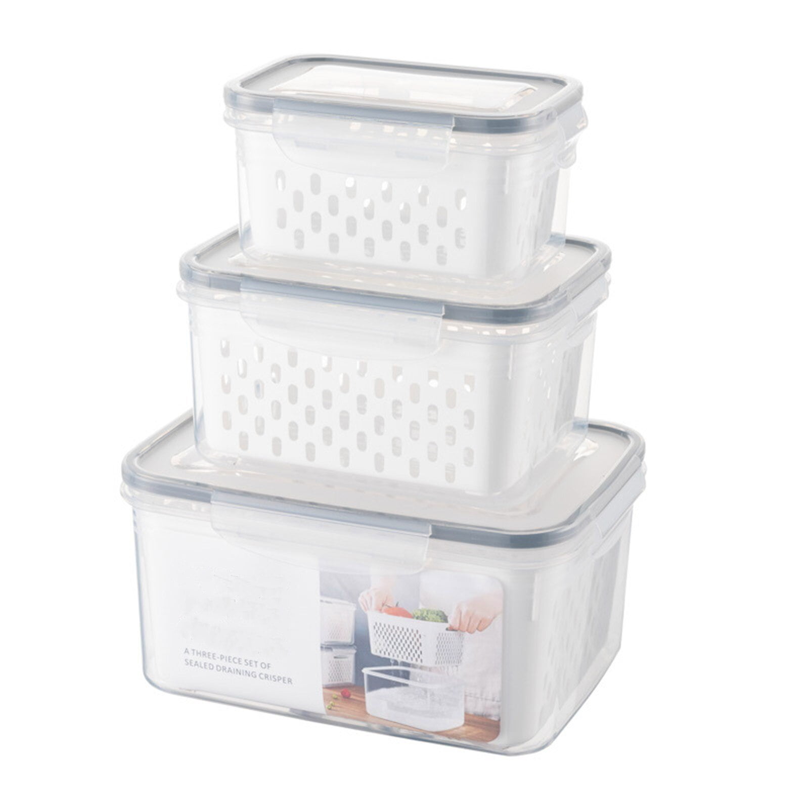 RORPOIR 2pcs Box Crisper Fridge Storage Containers for Fridge Produce Saver  Containers Sealable Containers Fruit Containers Fridge Food Container