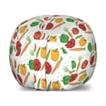 thumbnail image 1 of Vegetable Storage Toy Bag Chair, Carrots Peas Pepper and Tomatoes Vegetarian Food Composition Green and Fresh Life, Stuffed Animal Organizer Washable Bag, Large Size, Multicolor, by Ambesonne, 1 of 3