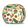 thumbnail image 1 of Vegetable Storage Toy Bag Chair, Vegetarian Cartoon Arrangement Pickle Onion and Tomatoes on Off White Backdrop, Stuffed Animal Organizer Washable Bag, Large Size, Multicolor, by Ambesonne, 1 of 3