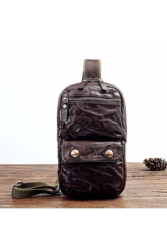 Vegetable Tanned Head Layer Cow Chest Covering Leather For Men