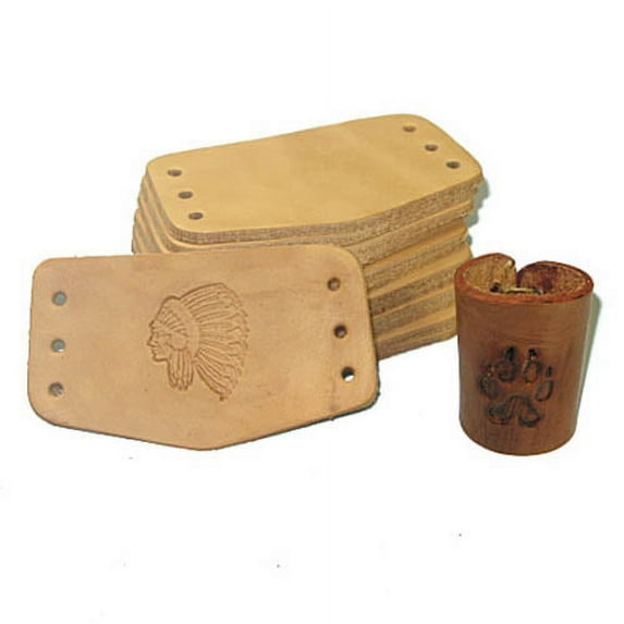 Vegetable Tanned Leather Neckerchief Slide (Woggle -) 1, 10 and 25 Packs (10 Pack)