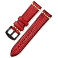 thumbnail image 1 of Vegetable Tanned Leather Watchbands Retro 24mm Red(black), 1 of 6