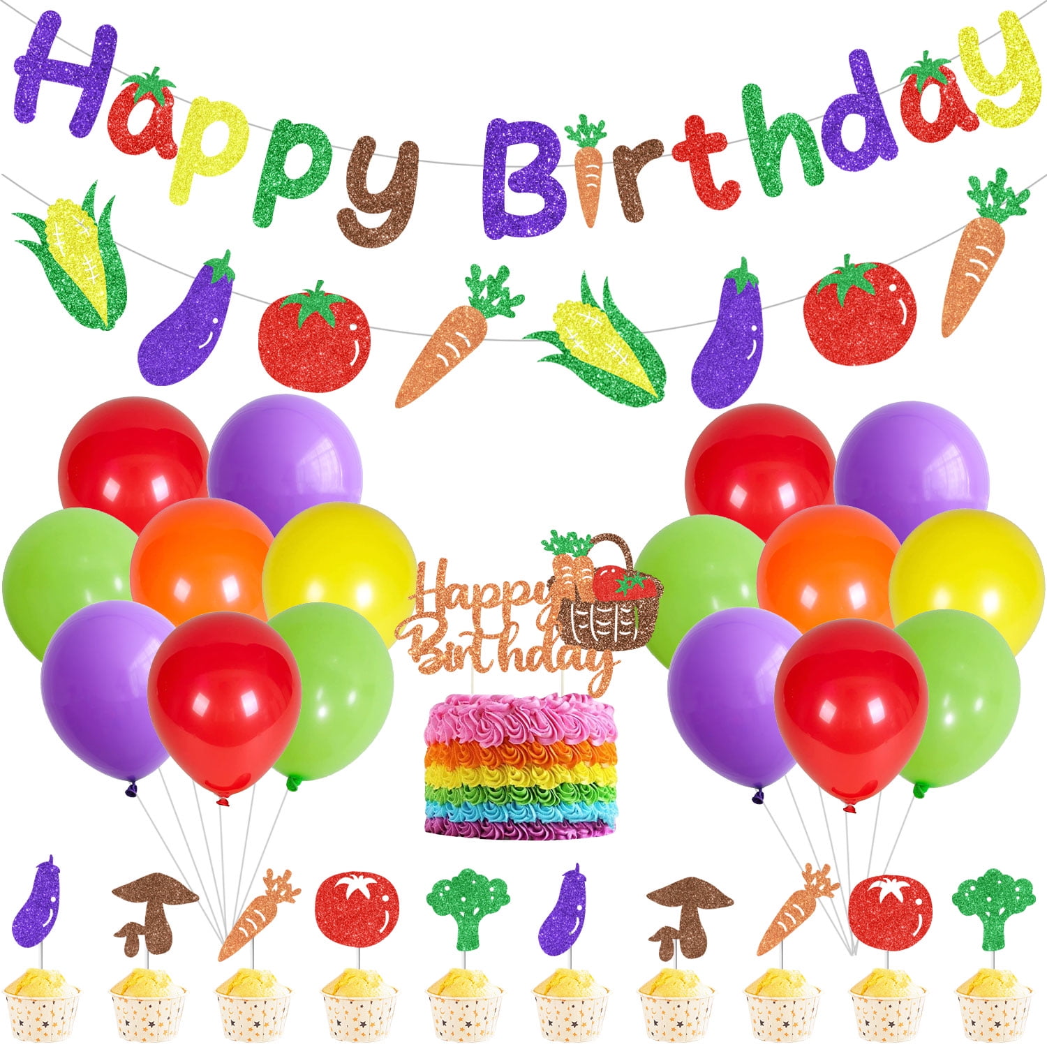 Vegetable Theme Birthday Party Decorations, Farmer's Market Latex