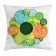 thumbnail image 1 of Vegetable Throw Pillow Cushion Cover, Organic Healthy Food Fruits Doodle Pattern Vegan Group Paleo Diet Illustration, Decorative Square Accent Pillow Case, 16 X 16 Inches, Multicolor, by Ambesonne, 1 of 2