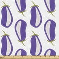 thumbnail image 1 of Ambesonne Vegetable Fabric by the Yard Upholstery, Eggplants Aubergine Art, 10 Yards, Blue Violet and Olive Green, 1 of 5