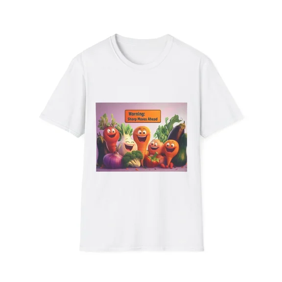 Vegetable Warning Garden Lover Playful Fresh Foodie Cute Summer Humor Unisex T-Shirt, up to size 5XL