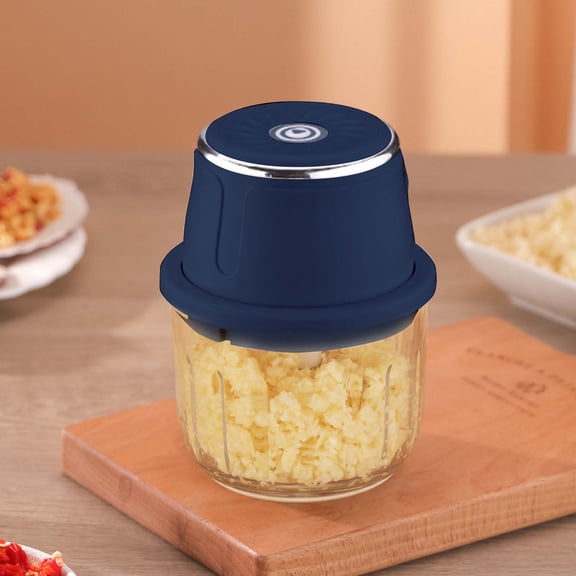 Vegetable chopper,Garlic press,mini food processor,Portable Cordless Garlic Mincer Masher,Meat Grinder with USB Charging for Vegetable,Baby Food,Seasoning-260ml(Blue)