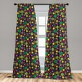 thumbnail image 1 of Vegetables Curtains 2 Panels Set, Colorful Cartoon Pattern of Onion Carrot Broccoli Radish Cabbage Pepper, Window Drapes for Living Room Bedroom, 56"W X 63"L, Indigo Multicolor, by Ambesonne, 1 of 5