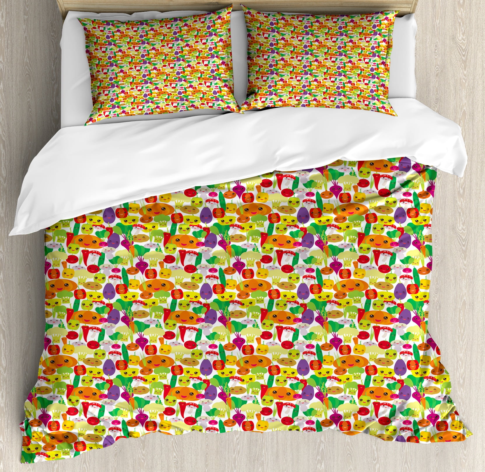Eggplant Cute Print Pattern Duvet Cover Bedding Set