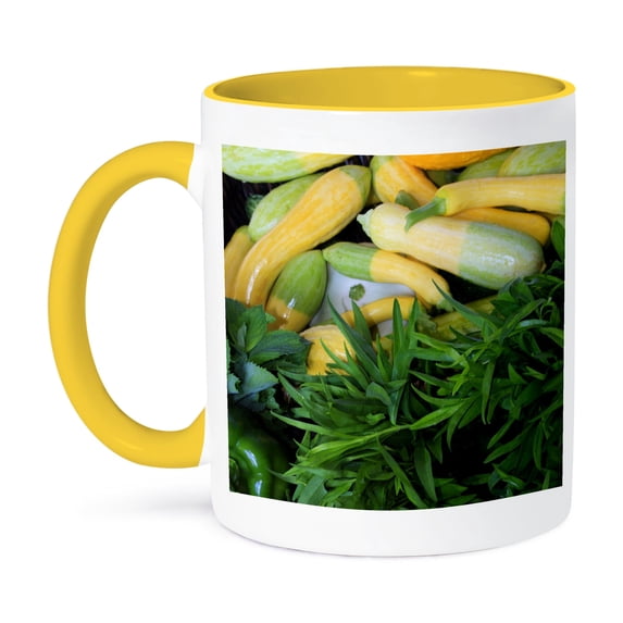 3dRose, Vegetables, farmers market, Savannah, Georgia, USA - US11 JWL0659 - Joanne Wells, 11oz Two-Tone Yellow Mug