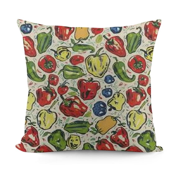 Vegetables Fluffy Throw Pillow Cushion Cover, Ornate Food Garlic Pepper Cauliflower Delicious Plants Image, Decorative Square Accent Pillow Case, , Lime Green Yellow