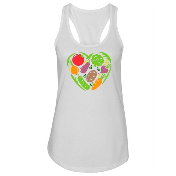 Vegetables In A Heart Design Tank Women -Image by Shutterstock, Female XX-Large