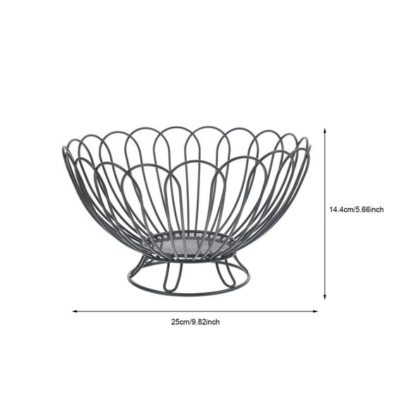 Vegetables Iron Basket Portable Pastry Holder Black Wire Basket Bread Serving Basket