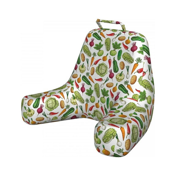 Vegetables Reading Pillow Cover, Continuous Pattern with Detailed Colored Drawn Delicious Natural Healthy Food, Unstuffed Printed Bed Rest Case from Soft Fabric, XL Size, Multicolor, by Ambesonne