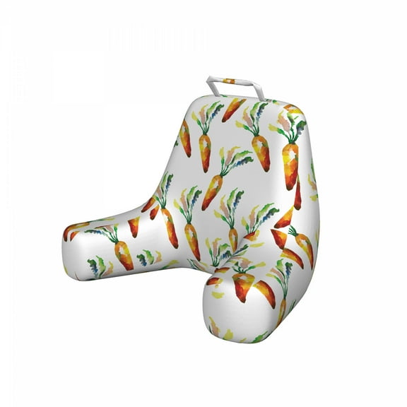 Vegetables Reading Pillow Cover, Pattern of Healthy Organic Carrot Silhouettes Illustrated in Watercolor Style, Unstuffed Printed Bed Rest Case from Soft Fabric, XL Size, Multicolor, by Ambesonne