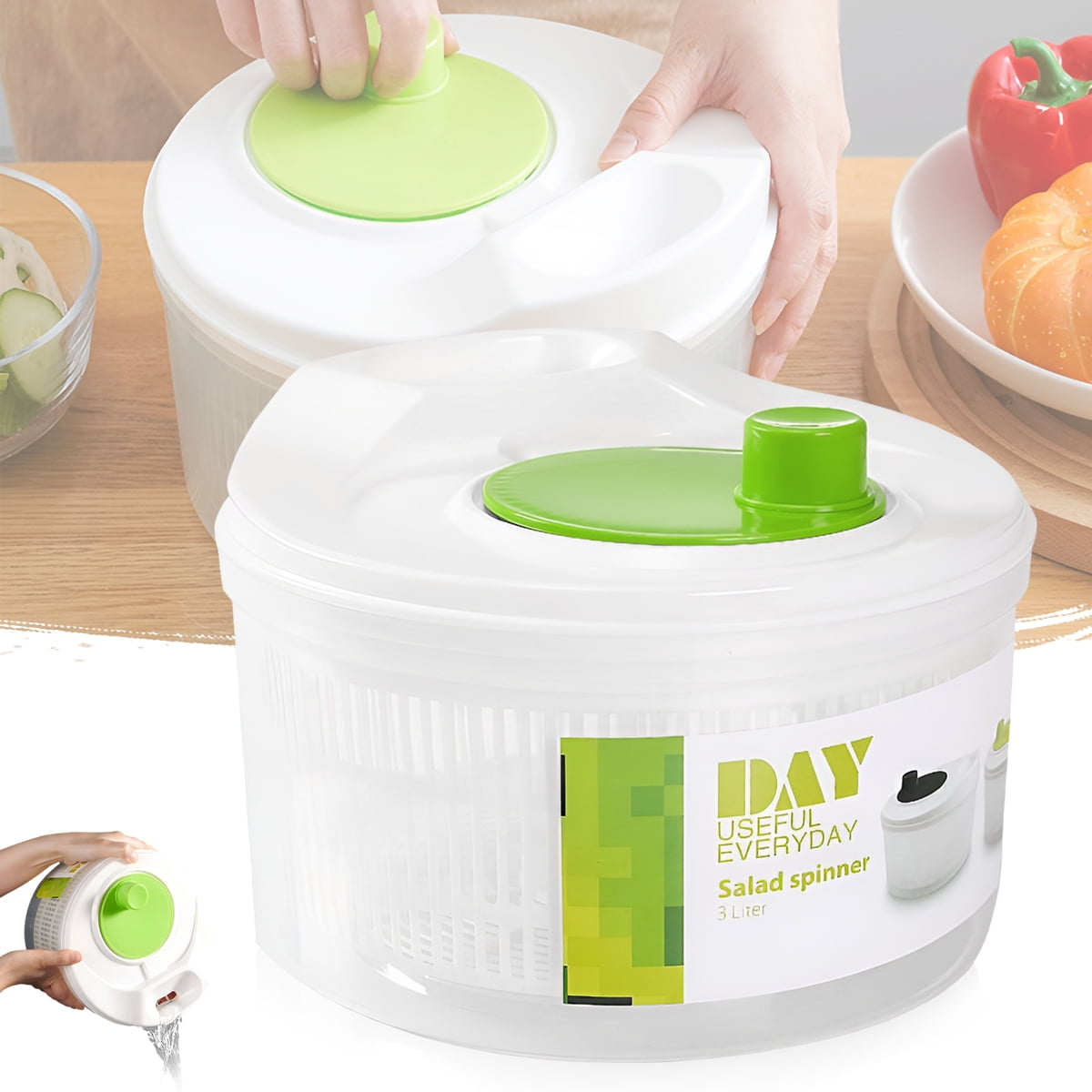 Vegetables Salad Spinner Lettuce Leaf Vegetable Dehydrator Greens Washer Dryer Drainer Crisper