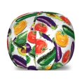 thumbnail image 1 of Vegetables Storage Toy Bag Chair, Assortment of Foods Healthy and Tasty Cartoon Graphic Paintings Tomatoes, Stuffed Animal Organizer Washable Bag, Small Size, Multicolor, by Ambesonne, 1 of 3