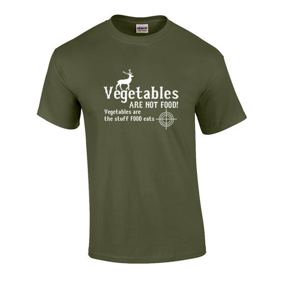 Vegetables are Not Food Funny Adult Short Sleeve T-shirt-Military-Small