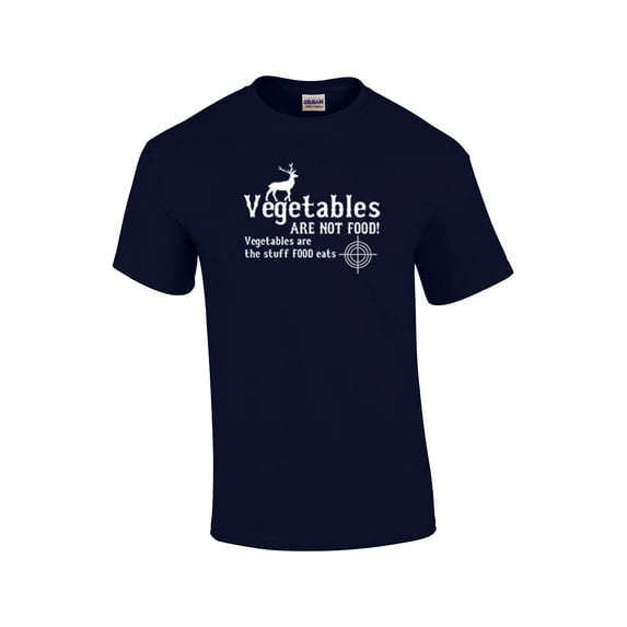 Vegetables are Not Food Funny Adult Short Sleeve T-shirt-Navy-5Xl