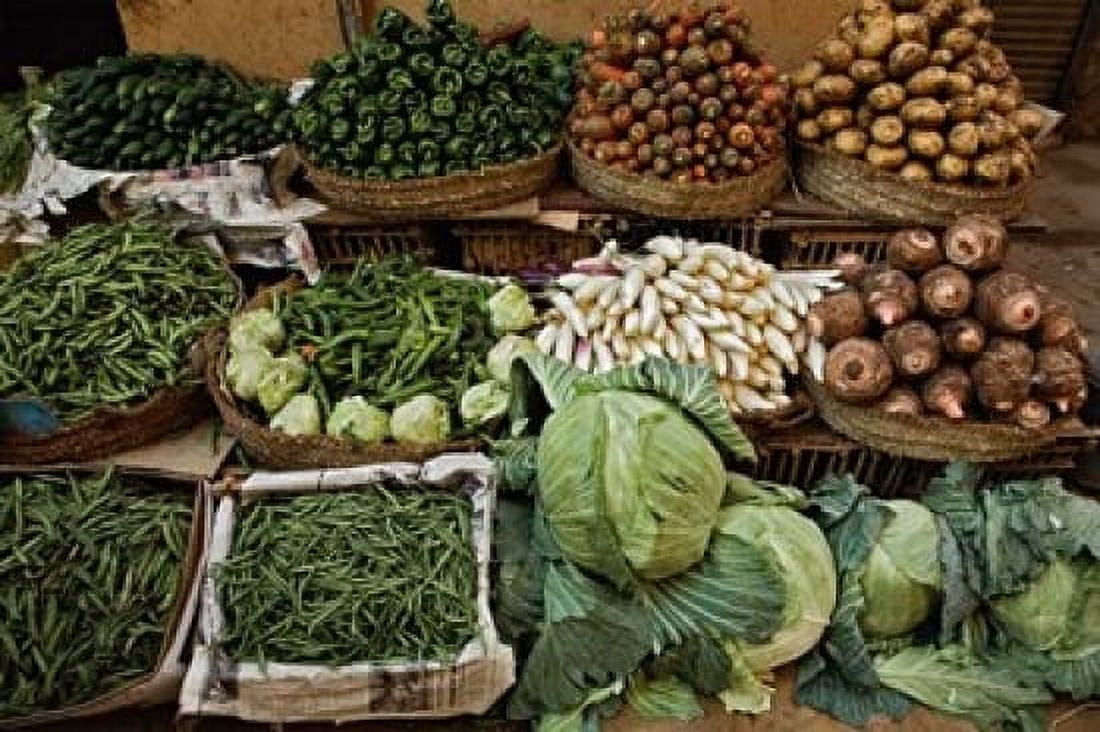 Vegetables for sale street market Luxor Egypt Canvas Art - Adam Jones DanitaDelimont (24 x 15)