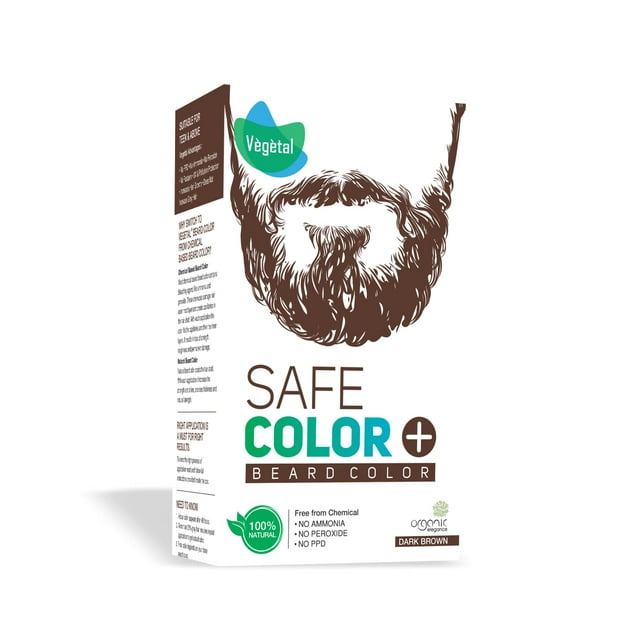 Vegetal Organic Beard Hair Dye Safe Color Hair Color for Men Dark Brown