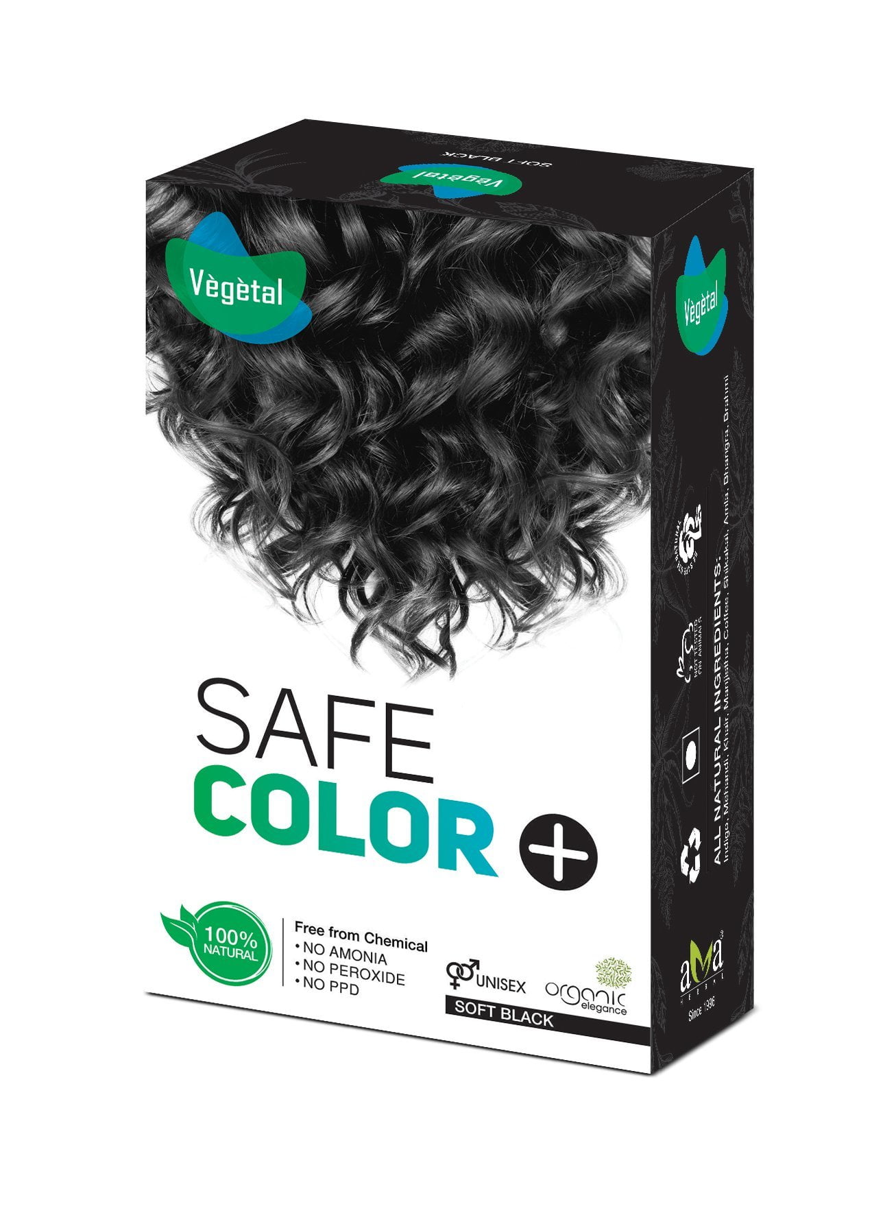Vegetal, Hair Color, 100gm, Soft Black Certified Organic - Walmart.com