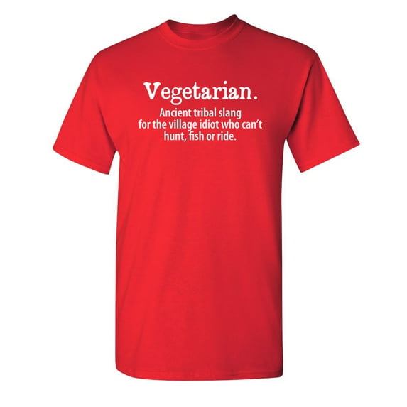 Vegetarian Ancient Tribal Slang Humor Sarcastic Gift Tshirt For Christmas Birthday Graphic Tee Novelty Vegan Food Lovers Apparel Funny T Shirt